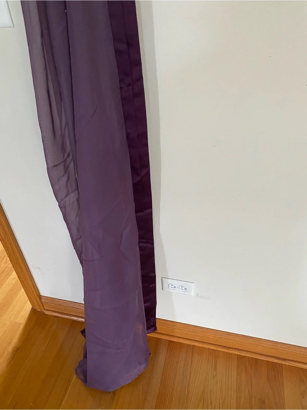 Eggplant Purple Sheer Window Scarf Valance 57x216 Satin Edge Curtain Panel